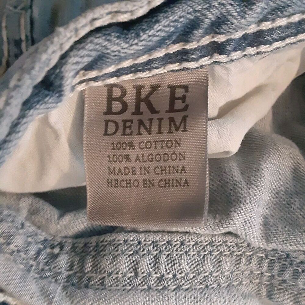 BKE Fulton Jeans Men's 29R Bootcut Low Rise Medium Wash Blue Stretch Distressed - Picture 6 of 13